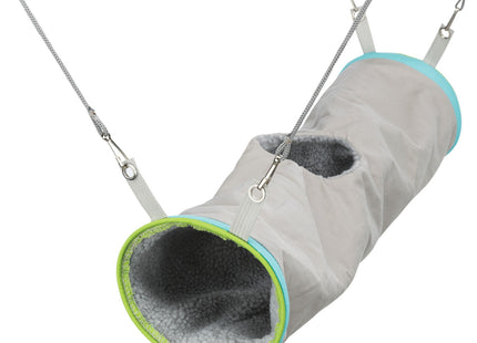 Kuscheliger Tunnel für Frettchen in Braun-Beige, ideal zum Verstecken und Spielen