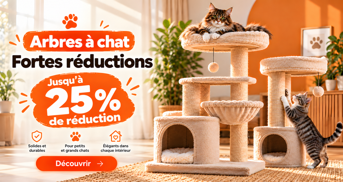 Promotion arbres à chat chez Purrfect Pets – arbres à chat et griffoirs jusqu’à 25 % de réduction