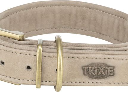 Trixie Pure Halsband Leder hellgrau
